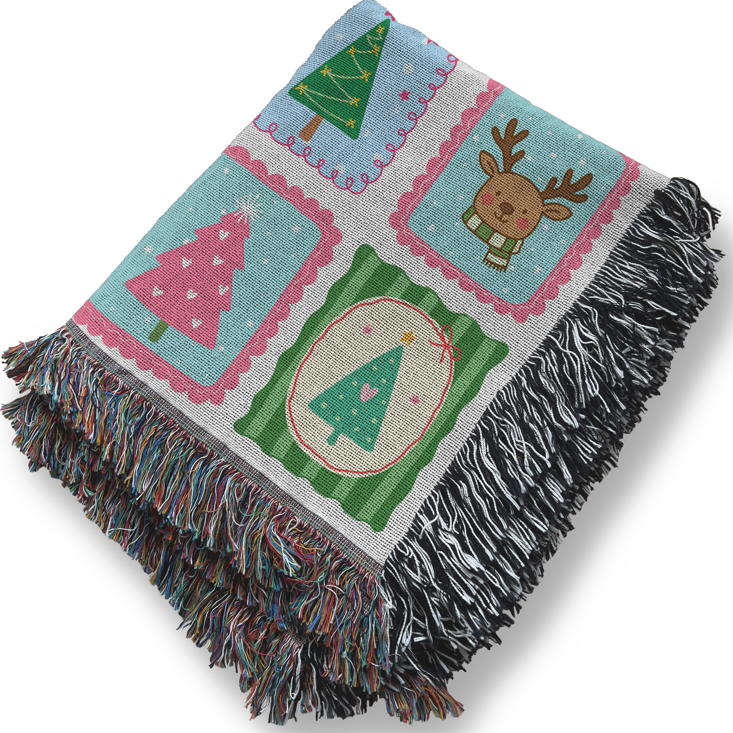 Pink Coquette Christmas Woven Blanket