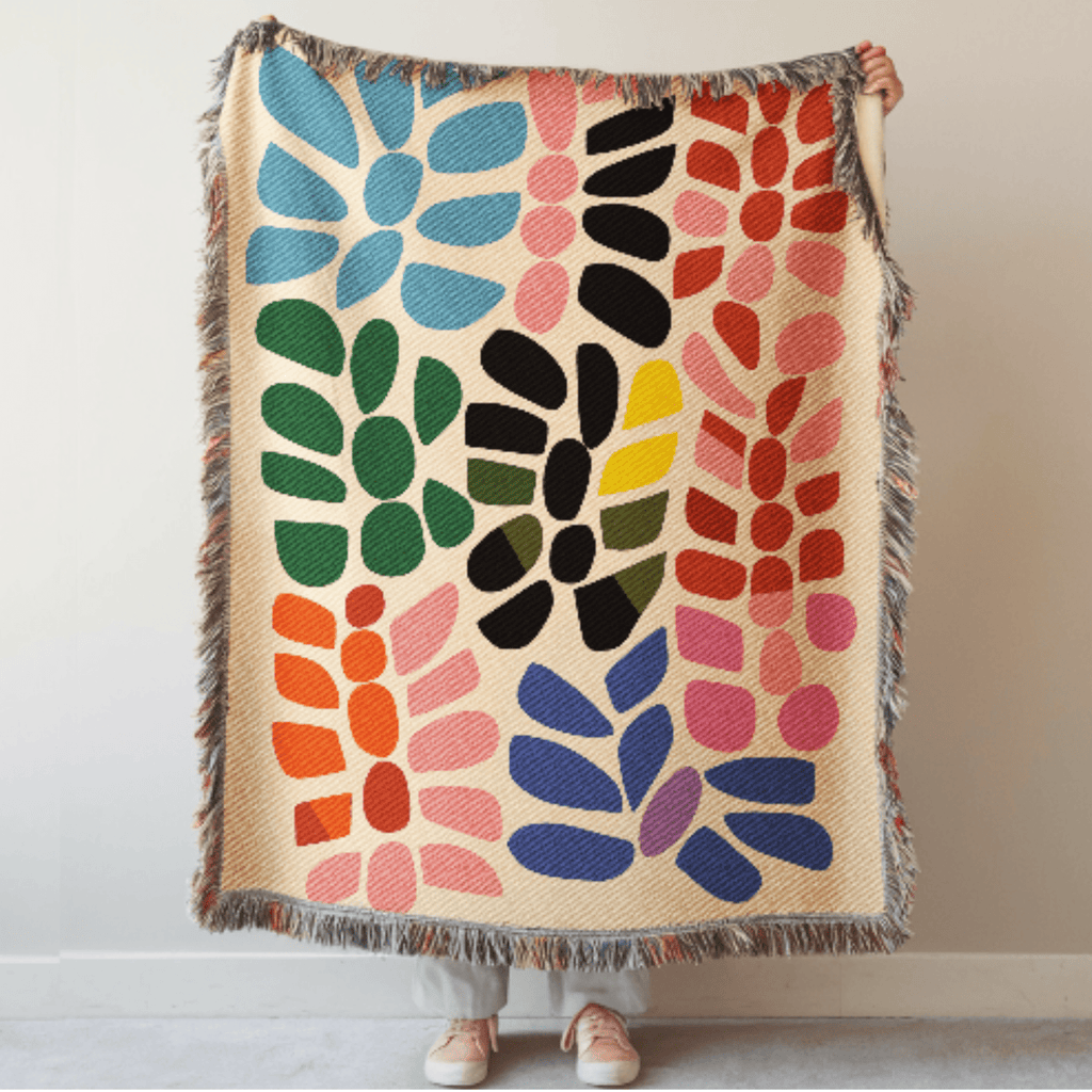 Abstract Rainbow Woven Blanket - Ceelily Inspire