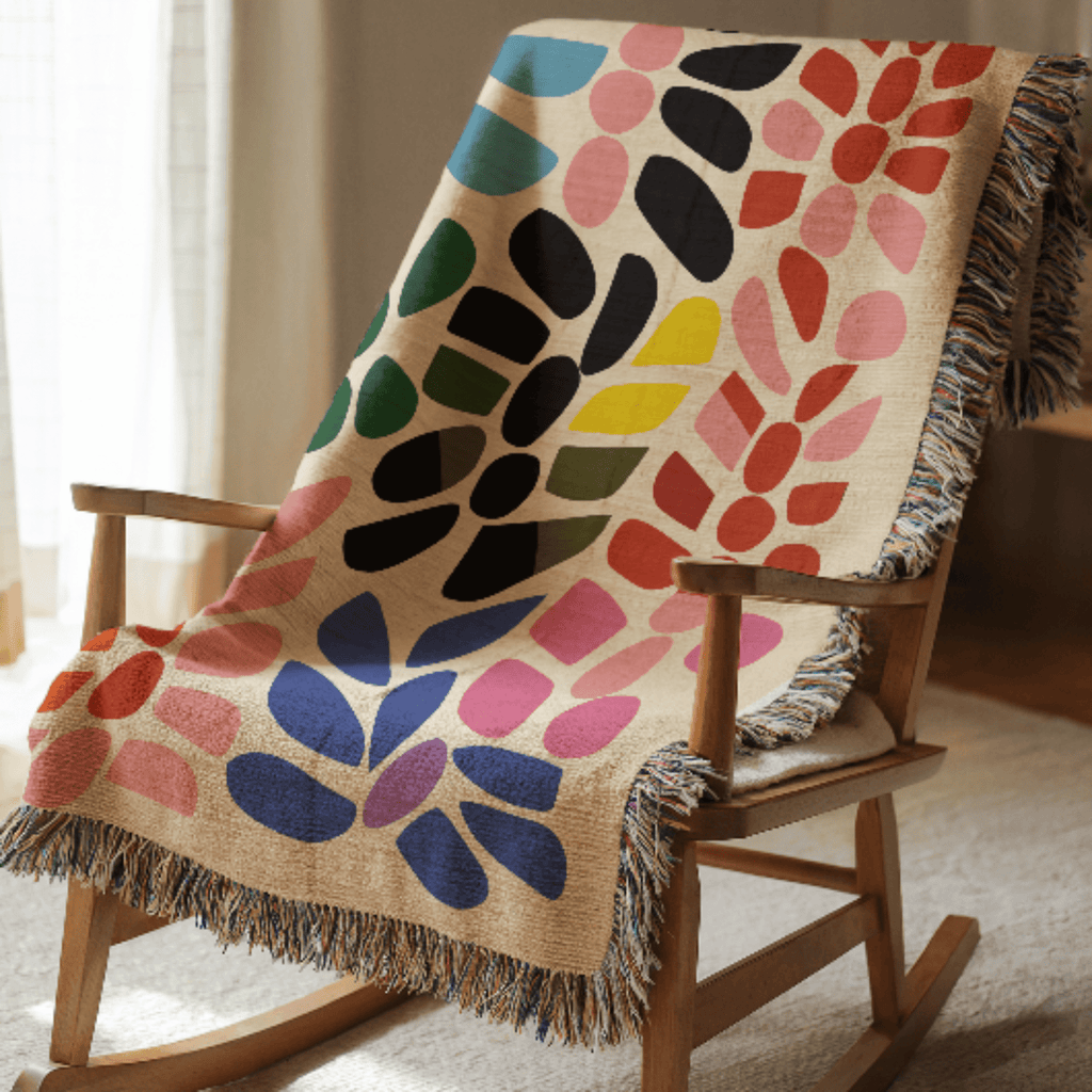 Abstract Rainbow Woven Blanket - Ceelily Inspire