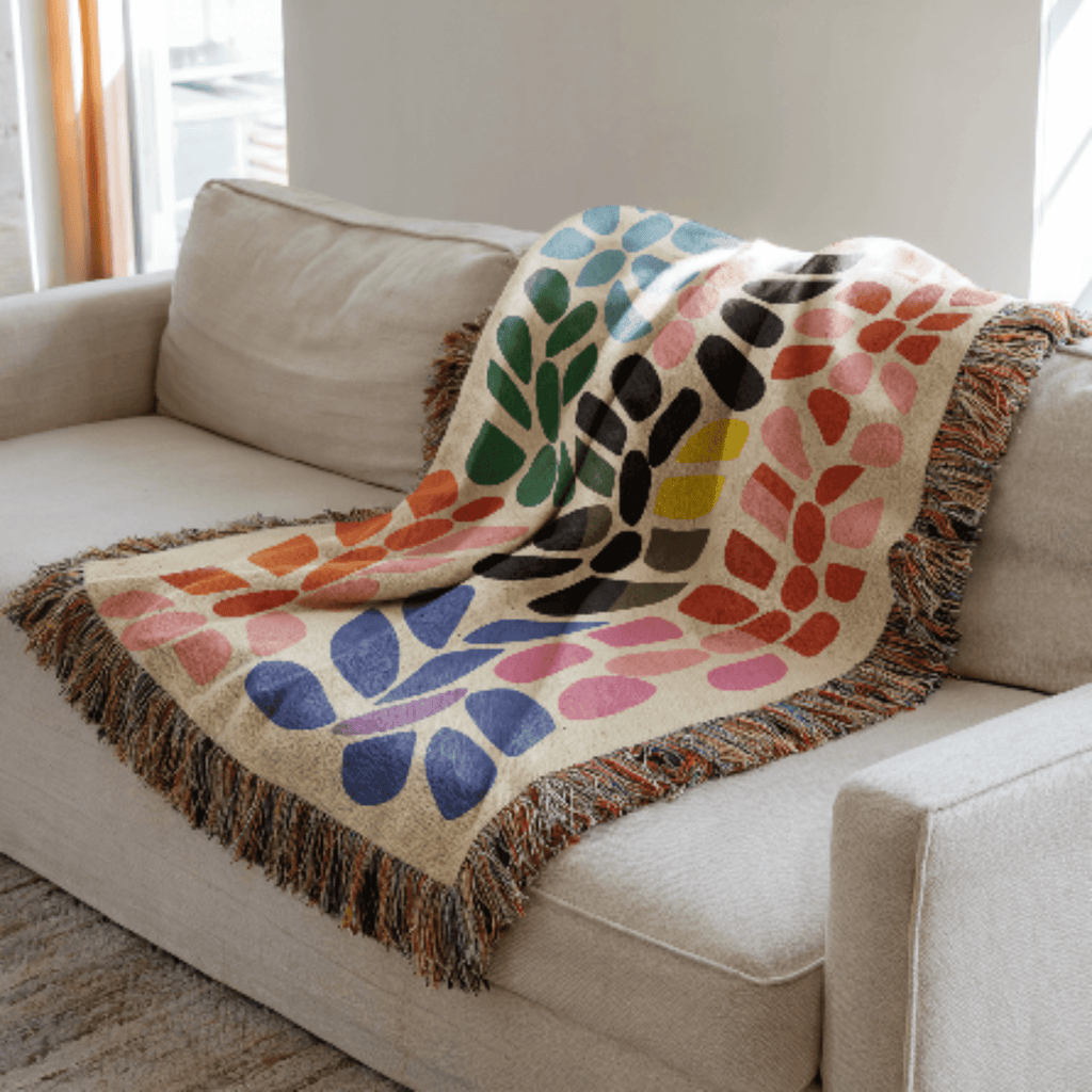 Abstract Rainbow Woven Blanket - Ceelily Inspire