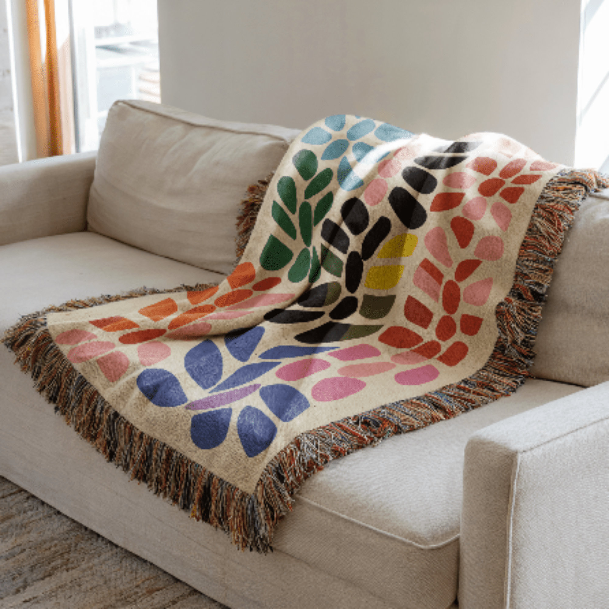 Abstract Rainbow Woven Blanket - Ceelily Inspire