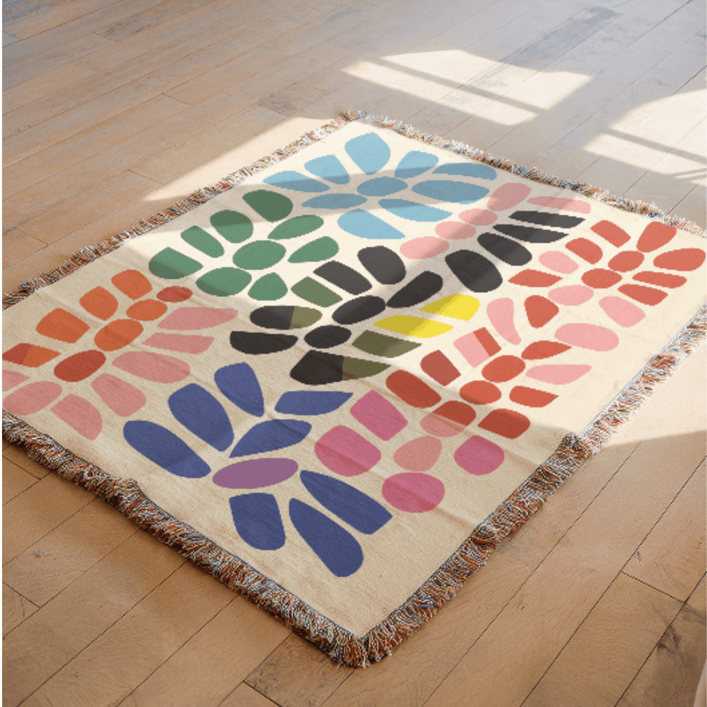 Abstract Rainbow Woven Blanket - Ceelily Inspire