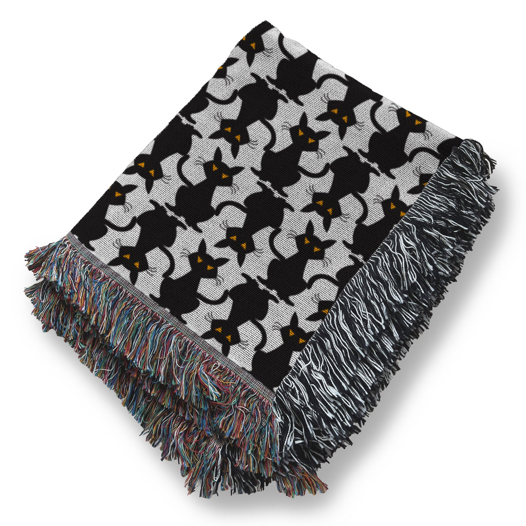 Black Cats Woven Blanket