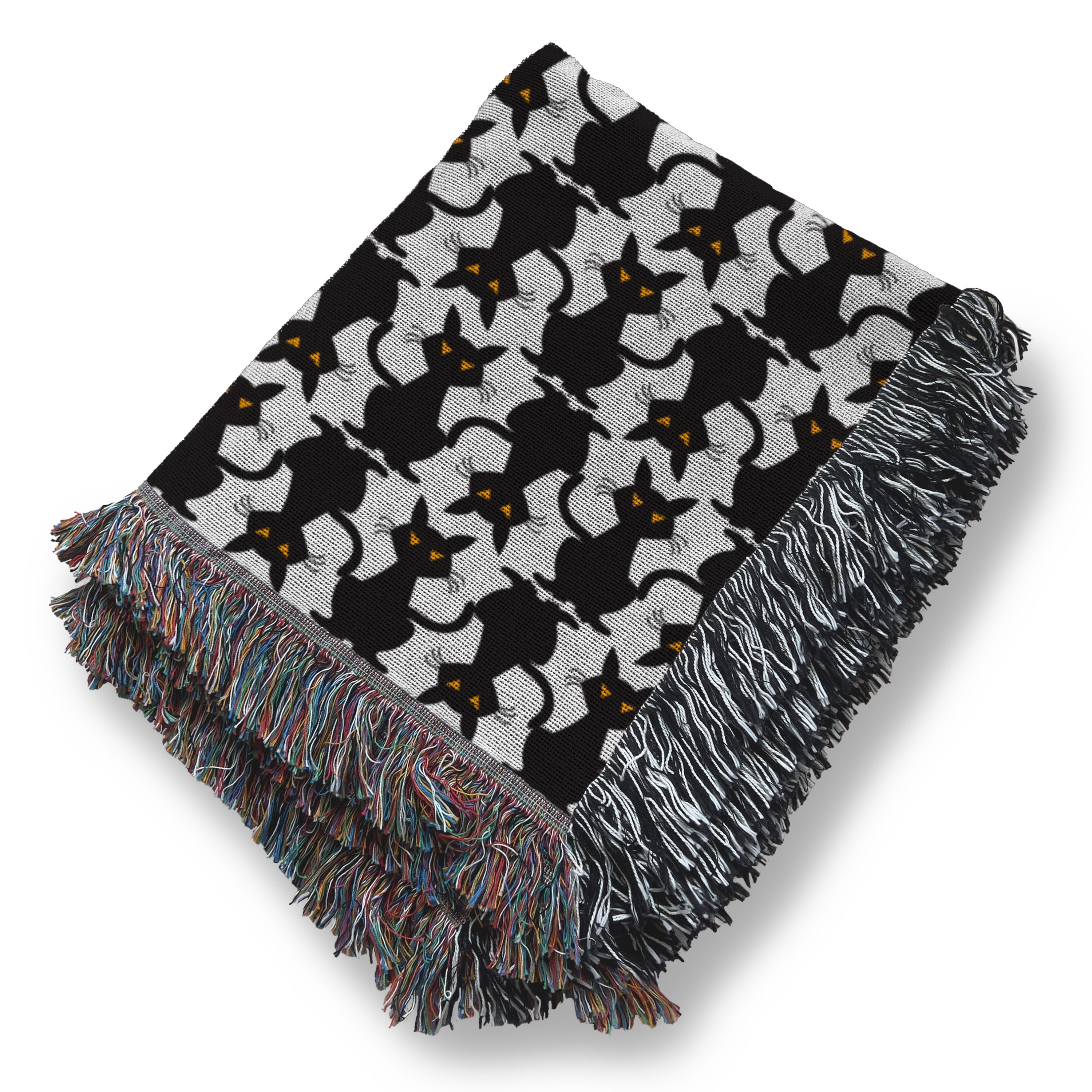 Black Cats Woven Blanket