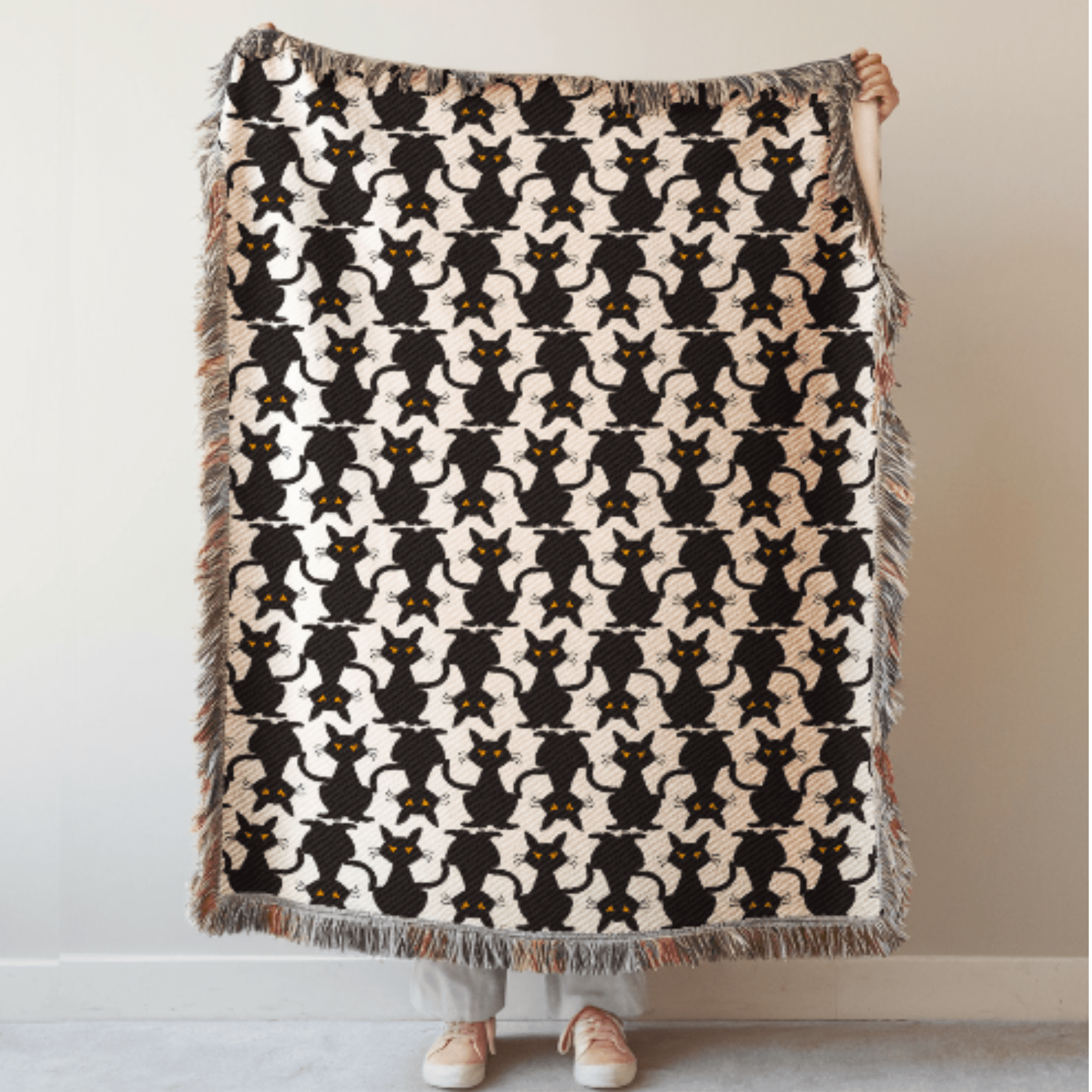 Black Cats Woven Blanket - Ceelily Inspire