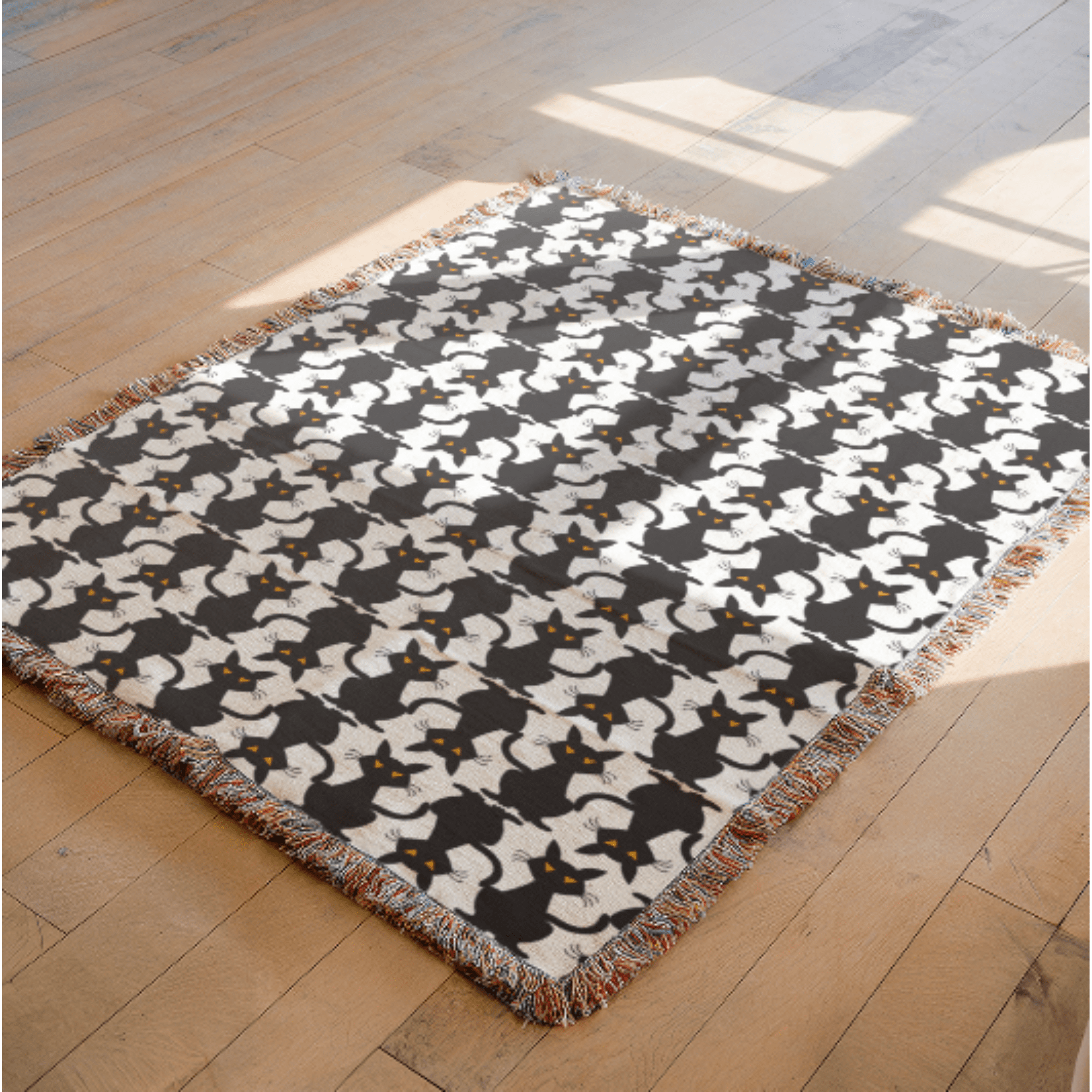 Black Cats Woven Blanket - Ceelily Inspire