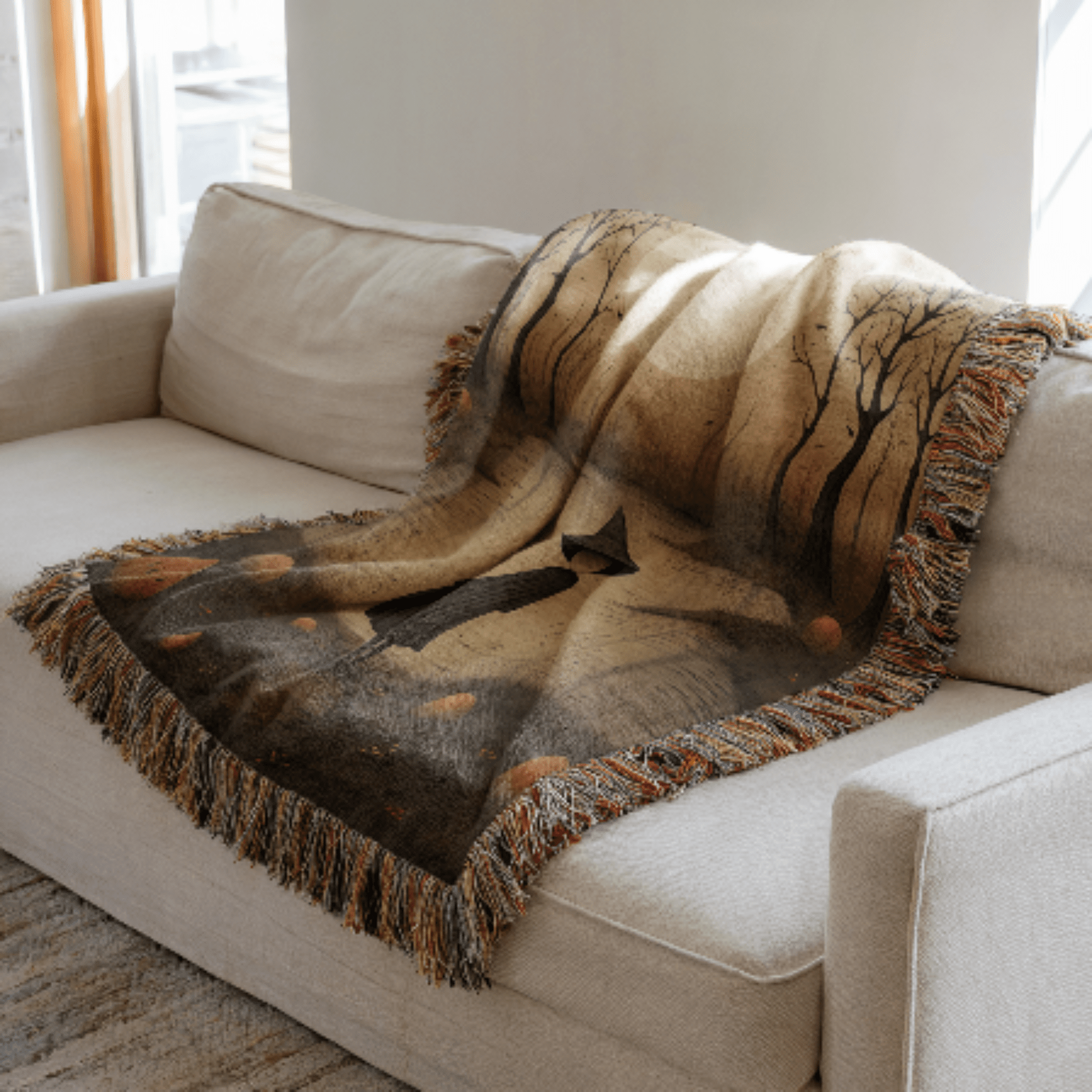 Forest Witch Silhouette Woven Blanket - Ceelily Inspire