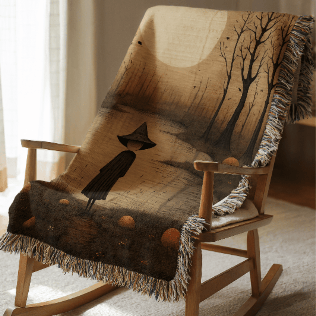 Forest Witch Silhouette Woven Blanket - Ceelily Inspire