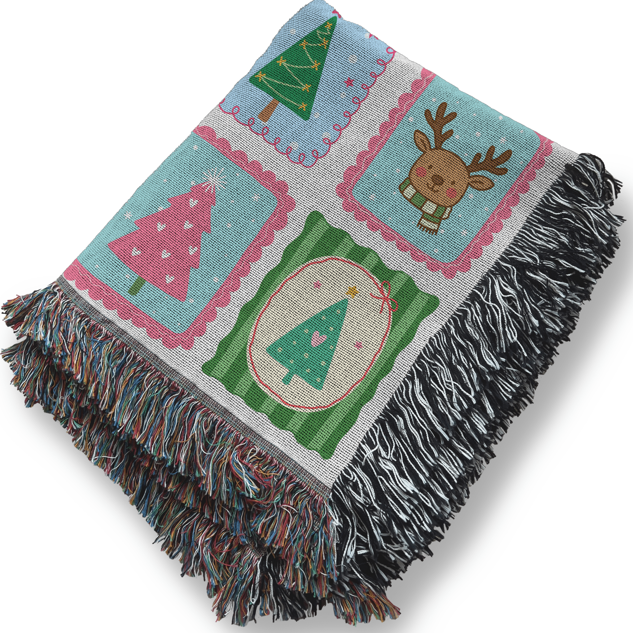 Pink Coquette Christmas Woven Blanket - Ceelily Inspire
