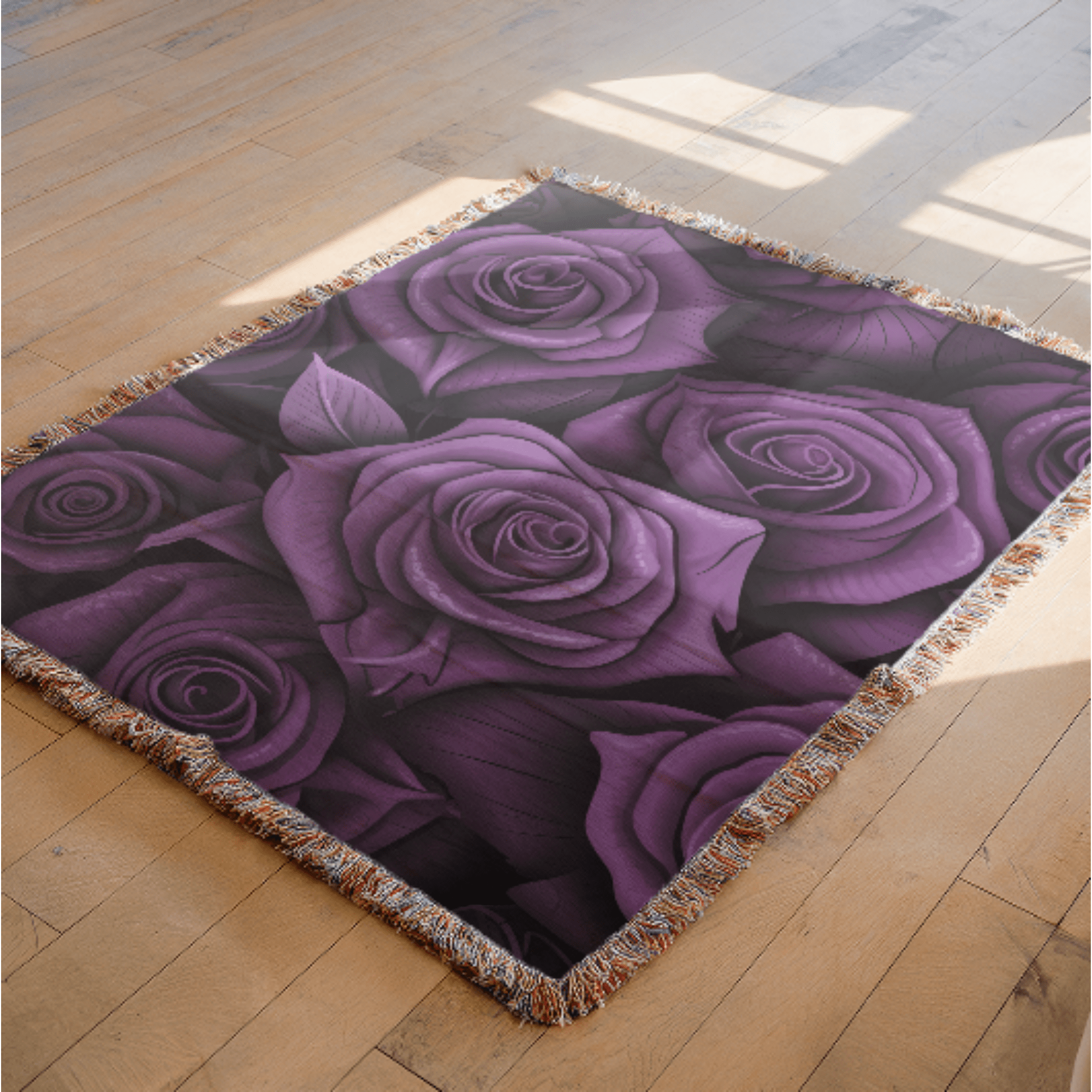 Purple Gothic Rose Woven Blanket - Ceelily Inspire