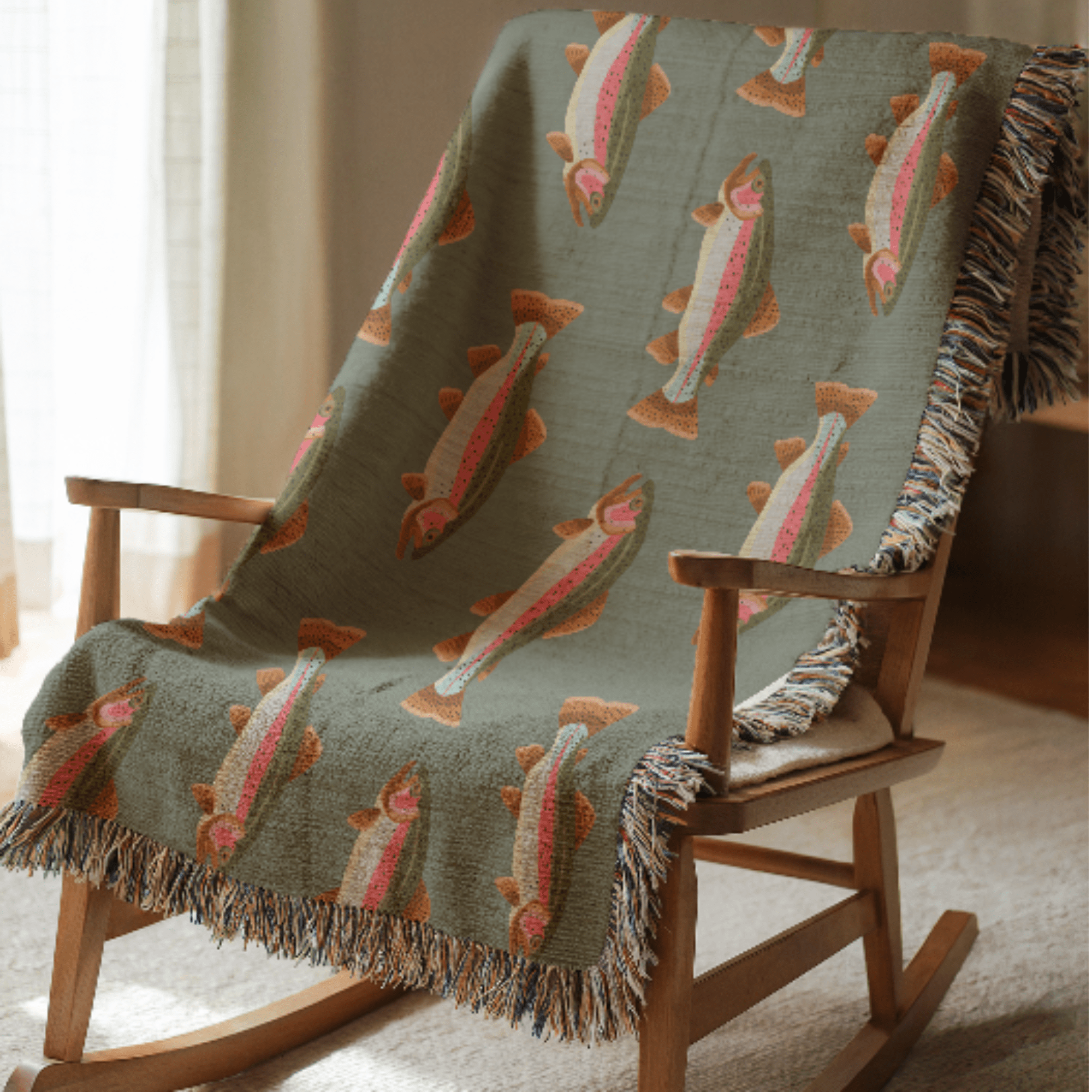Trout Woven Blanket - Ceelily Inspire