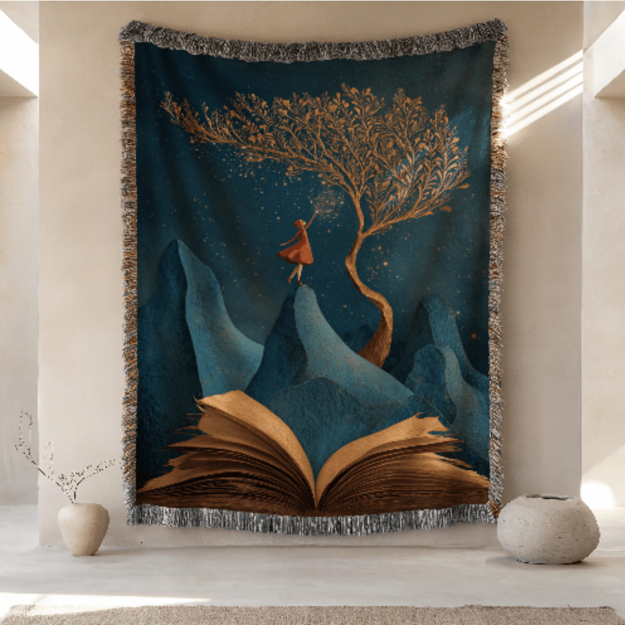 Whimsical Book Woven Blanket - Ceelily Inspire
